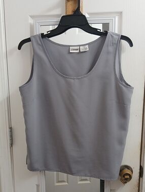 Liz Claiborne Light Gray Scoop Neck Tank Top Size 14